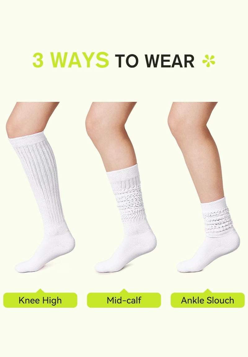 Zando Slouch Socks for Women - 80s 90s Knee High Scrunch Socks Soft Long Stacked Boot Sock Warm Winter Sock Daily Wear - Image 3
